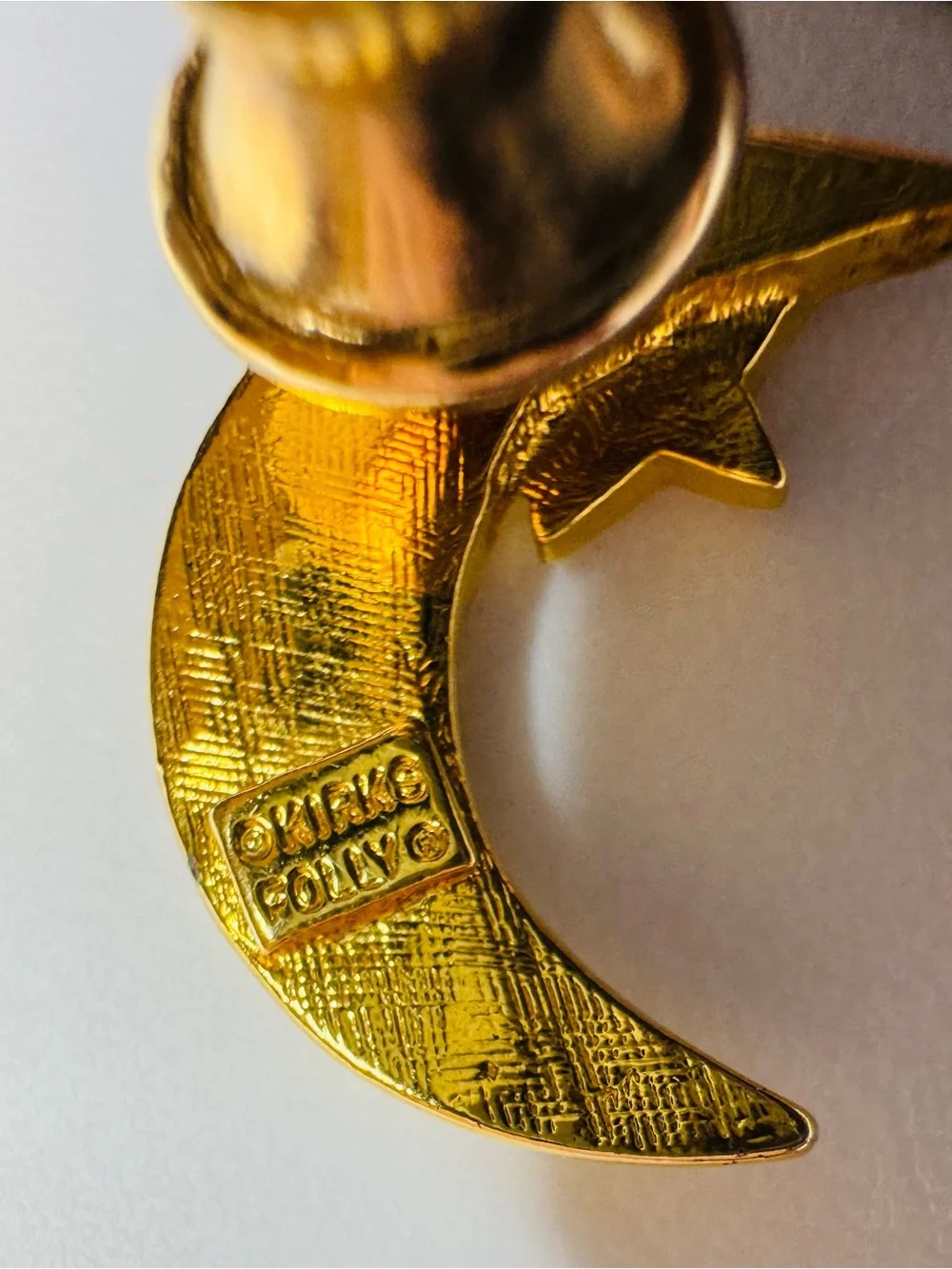 Kirks Folly Gold Moon & Star Crystal Pin